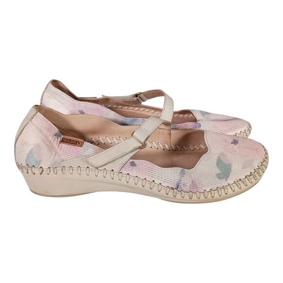 Pikolinos Mary Jane Flats White Multi Leather Closed Toe Women's 39/US 8.5 - 9 - Picture 2 of 9